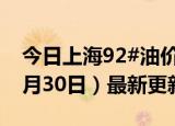 今日上海92#油价调整最新消息（2024年05月30日）最新更新数据