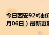 今日西安92#油价调整最新消息（2024年06月06日）最新更新数据