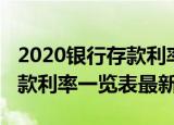 2020银行存款利率一览表最新（2022银行存款利率一览表最新）