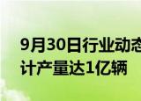 9月30日行业动态:现代汽车宣布全球汽车累计产量达1亿辆