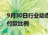 9月30日行业动态:河南明确个人住房最低首付款比例