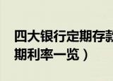 四大银行定期存款利率2022最新（四大行定期利率一览）