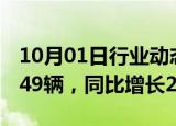 10月01日行业动态:吉利汽车9月销量为201949辆，同比增长21%