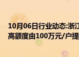 10月06日行业动态:浙江宁波：首次申请住房公积金贷款最高额度由100万元/户提高至130万元/户