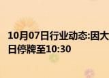 10月07日行业动态:因大幅溢价，中银证券创业板ETF公告明日停牌至10:30