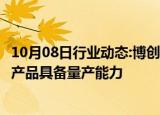 10月08日行业动态:博创科技：800G光模块/AOC/AEC系列产品具备量产能力