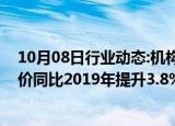 10月08日行业动态:机构：国庆期间国内民航经济舱平均票价同比2019年提升3.8%