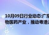 10月09日行业动态:广东：支持大湾区内地九市对接港澳生物医药产业，推动粤港澳形成互补互动医药产业链条