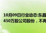 10月09日行业动态:东晶电子：李庆跃拟9.09亿元协议转让1450万股公司股份，不再为第一大股东