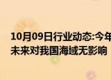 10月09日行业动态:今年第19号台风“百里嘉”生成，预计未来对我国海域无影响