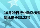 10月09日行业动态:安凯客车：前三季度累计销量3819辆，同比增长38.22%