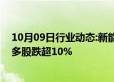 10月09日行业动态:新能源光伏板块持续下滑，易成新能等多股跌超10%