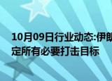 10月09日行业动态:伊朗外长：伊武装力量已做好准备，标定所有必要打击目标