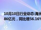 10月10日行业动态:海光信息：前三季度预盈14.08亿元15.86亿元，同比增56.16%75.9%