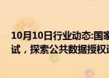 10月10日行业动态:国家数据局：在制度机制等方面先行先试，探索公共数据授权运营工作实践路径