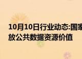 10月10日行业动态:国家数据局：保障安全前提下，更好释放公共数据资源价值