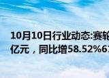 10月10日行业动态:赛轮轮胎：前三季度预盈32.1亿元32.8亿元，同比增58.52%61.98%