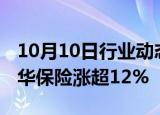 10月10日行业动态:港股保险股多数上涨，新华保险涨超12%