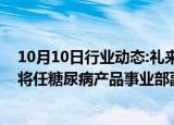 10月10日行业动态:礼来中国宣布管理团队重大任命，严琼将任糖尿病产品事业部副总裁