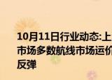 10月11日行业动态:上海航交所：本周中国出口集装箱运输市场多数航线市场运价下跌，波斯湾航线即期订舱价格小幅反弹