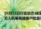 10月11日行业动态:硅宝科技：公司电子胶系列产品被大疆无人机等高端客户批量采用