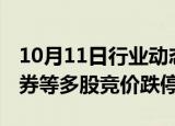 10月11日行业动态:高位股持续退潮，天风证券等多股竞价跌停