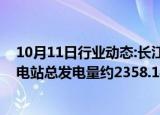 10月11日行业动态:长江电力：前三季度境内所属六座梯级电站总发电量约2358.14亿千瓦时，同比增15.97%