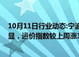 10月11日行业动态:宁波航交所：本周泰越航线运价涨幅明显，运价指数较上周涨16.3%