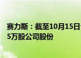 赛力斯：截至10月15日公司骨干团队以1.53亿元增持166.15万股公司股份