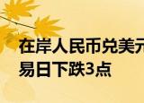 在岸人民币兑美元收盘报7.1150，较上一交易日下跌3点