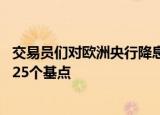 交易员们对欧洲央行降息的押注保持稳定，预计12月将降息25个基点