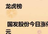 龙虎榜 | 国发股份今日涨停，炒股养家买入472.94万元