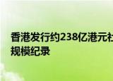 香港发行约238亿港元社会责任债券，创亚太同类产品最大规模纪录