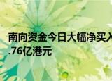 南向资金今日大幅净买入83.59亿港元，融创中国获净买入8.76亿港元