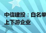 中信建投：白名单信贷规模扩容，利好地产链上下游企业