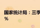 国家统计局：三季度金融业GDP同比增长6.2％