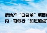 房地产“白名单”项目信贷规模年底前将增至4万亿元，业内：有银行“加班加点”整理相关评估材料