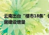 云南出台“楼市18条”促进房地产市场止跌回稳，严控商品房建设增量