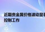 近期贵金属价格波动显著增大，上金所提示：做好市场风险控制工作