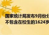 国家统计局发布9月份分年龄组失业率数据：其中全国城镇不包含在校生的1624岁劳动力失业率为17.6%