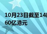 10月23日截至14时10分，南向资金净买入超60亿港元