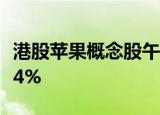 港股苹果概念股午后震荡下挫，丘钛科技跌近4%