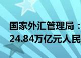 国家外汇管理局：9月中国外汇市场总计成交24.84万亿元人民币