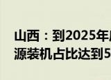 山西：到2025年底力争全省新能源和清洁能源装机占比达到50%