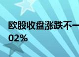 欧股收盘涨跌不一，德国DAX 30指数收涨0.02%