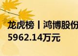 龙虎榜丨鸿博股份今日涨停，机构合计净卖出5962.14万元