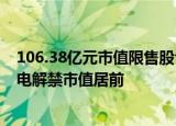 106.38亿元市值限售股今日解禁，深城交 中材国际 埃科光电解禁市值居前