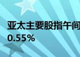 亚太主要股指午间涨跌不一，日经225指数涨0.55%