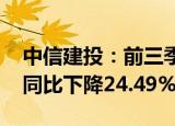 中信建投：前三季度归母净利润42.97亿元，同比下降24.49%