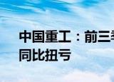 中国重工：前三季度归母净利润9.34亿元，同比扭亏